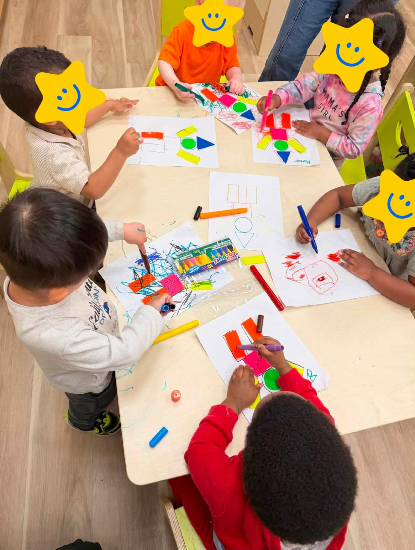 Children participating in a creative learning activity